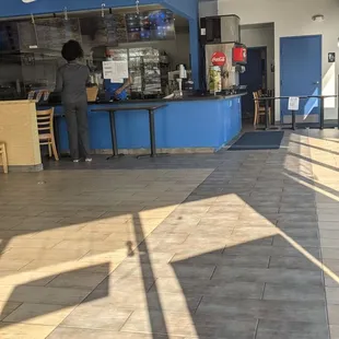 the inside of a restaurant