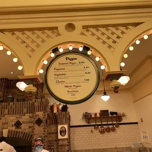 a menu in a restaurant