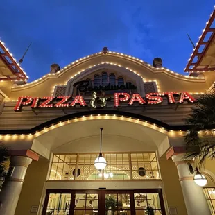 the entrance to the restaurant