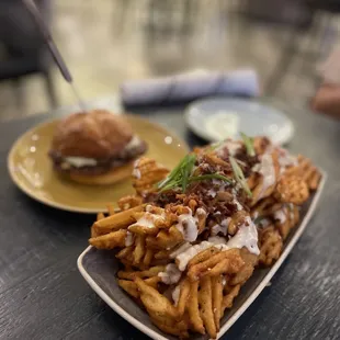 Cheddar garlic waffle fries