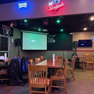 the interior of a sports restaurant