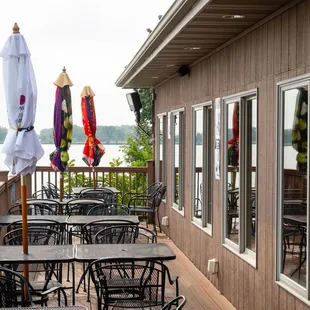 tables and umbrellas