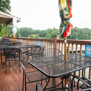 tables and umbrellas