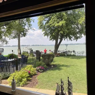 Too windy to sit outside but this view is  amazing, Affordable prices and a great atmosphere!!