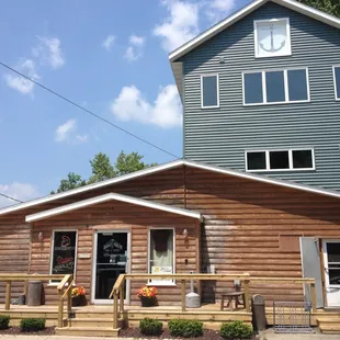 the front of the building