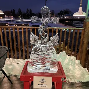 Snow days ice sculpture. Food and drink specials while you stroll the Kenosha downtown