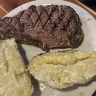 Ribeye with 2 sides $27.99