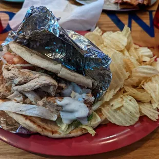 Grilled chicken pita.