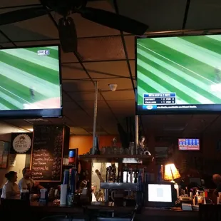 two television screens