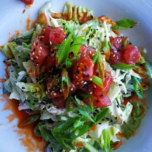 2021.08.19. Hawaiian Ahi Poke Salad $18.99 @ Boathouse 19