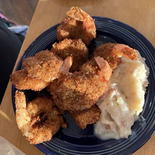 Shrimp and side (garlic mashed potato)