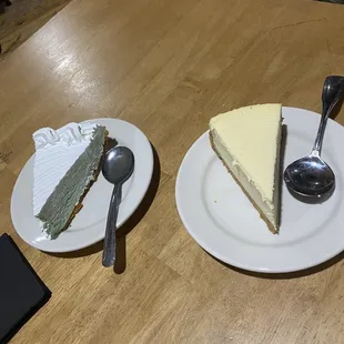 Cheesecake and key lime pie