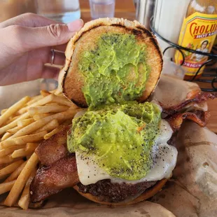Bacon guacamole burger