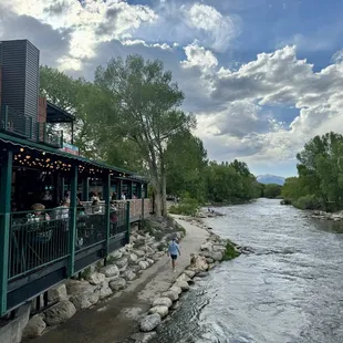 Patio overlooking Arkansas River