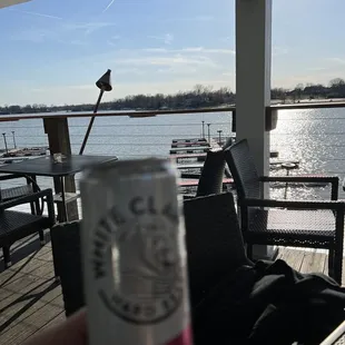 White claw on the deck