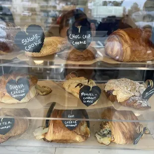 Huge Croissants : Chocolate, Guava Cheese, Almond, Ham and Cheese, Mushroom