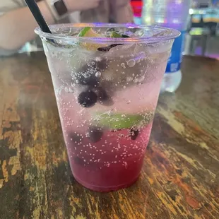Yummy blueberry mojito mocktail!