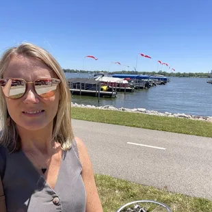 Seating outside with this awesome view of the Buckeye Lake!