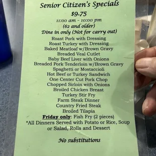 Senior specials