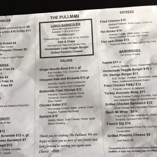 Food menu