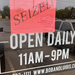 Business has been seized by the state.