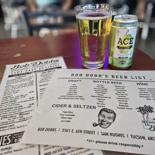 Menu &amp; drink selection
