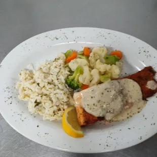 Grilled salmon with cilantro rice- rotating Thursday special