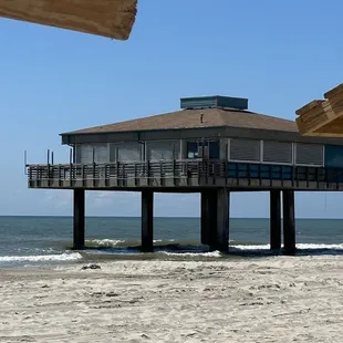 What is left of the Bob Hope Pier in Corpus Christi, Texas.