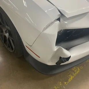 Damage from the collision center