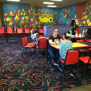 This entire section was closed yet there was nowhere to sit. Then we were met with attitude when we asked about it.