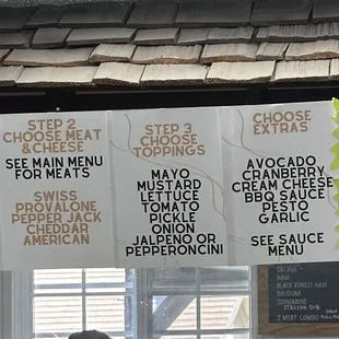 Sandwich choices