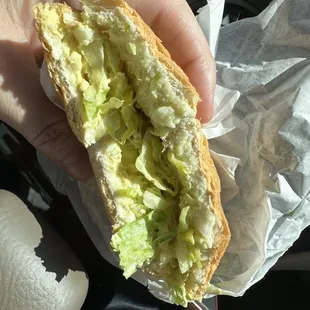 Egg salad, not much egg at all