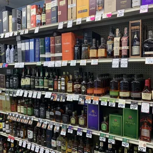 shelves of liquor