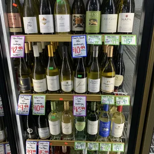 a display of wine bottles