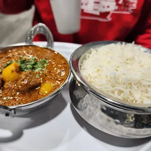 Goat Kadhai with rice
