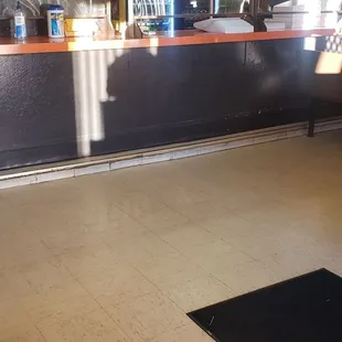 the counter area of a restaurant