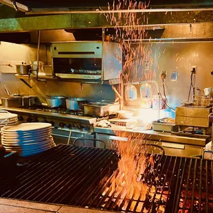 unattended kitchen fire