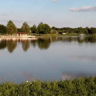 Beautiful spring day. This is just one of several places along Bob Woodruff park. It also connects to Oak Point off of Parker.