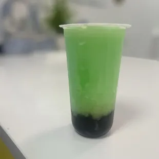 Large Hi Ty Dew Boba Slush 50% sweet