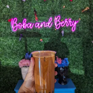 Thai tea + boba $7.50