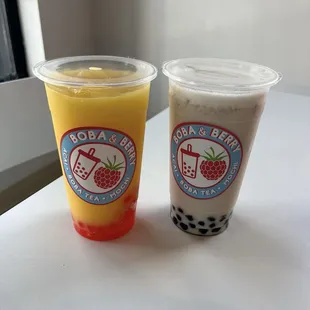 Mango Slush &amp; Vanilla Bean Milk Tea