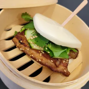 Braised pork belly slider