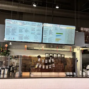 Menu/cashier area