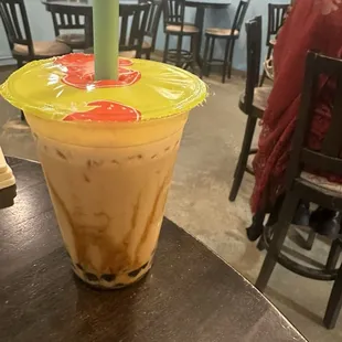 Brown sugar milk tea boba