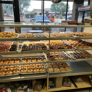 a display of donuts