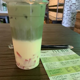 Matcha Peach Milk Tea