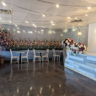 the reception area at a wedding