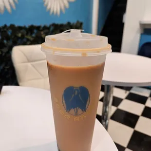 Hong Kong milk tea with boba