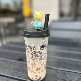 a cup of coffee on a table