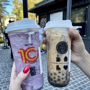 Cheese Grape (left) &amp; Messy Milk Tea (right)